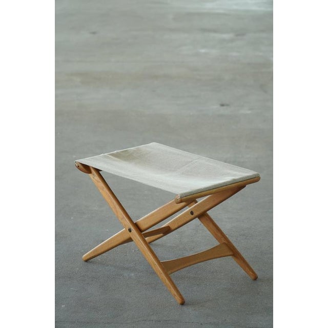 Model 203 Oak Folding Stool by Uno & Östen Kristiansson, 1950s For Sale - Image 9 of 13