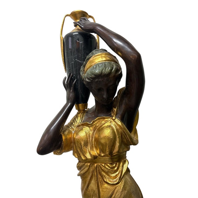 Couple of Maidens with Amphora, 2000s, Bronze, Set of 2 For Sale - Image 4 of 6