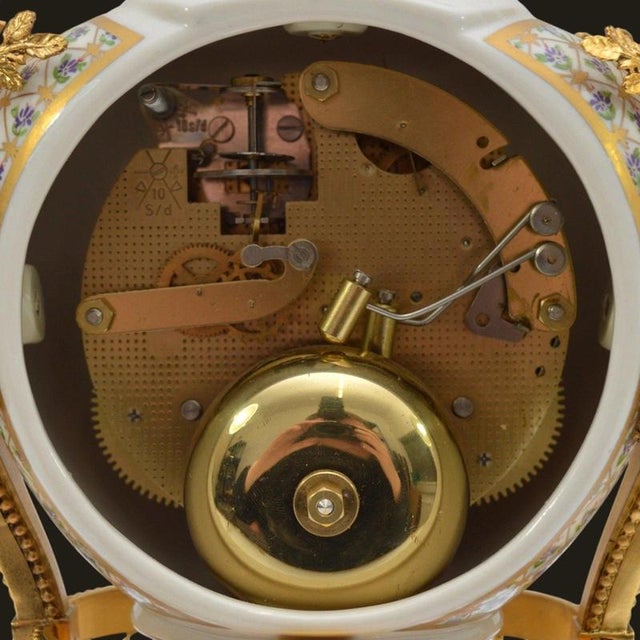 Marie Antoinette V&A Porcelain and Ormolu Mantel Clock, 1960s For Sale - Image 9 of 17