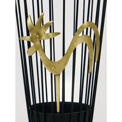 Mid-Century Brass Rooster Umbrella Stand by Walter Bosse for Herta Baller, 1950s For Sale - Image 4 of 11