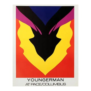 1977 Jack Youngerman 'At Pace-Columbus' Pop Art Red,Yellow,Black,Multicolor USA Lithograph For Sale