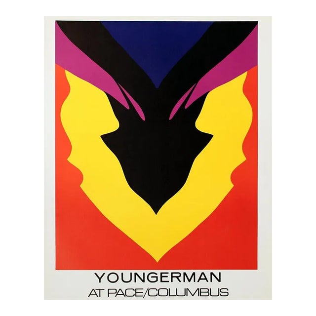 1977 Jack Youngerman 'At Pace-Columbus' Pop Art Red,Yellow,Black,Multicolor USA Lithograph For Sale