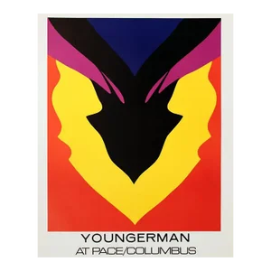 1977 Jack Youngerman 'At Pace-Columbus' Pop Art Red,Yellow,Black,Multicolor USA Lithograph