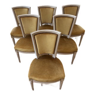 1940s Set of 6 Louis XVI Style Accent Side Chairs For Sale