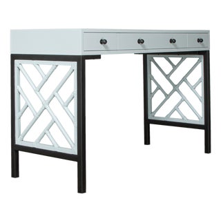 Chippendale Writing Desk - Light Blue For Sale