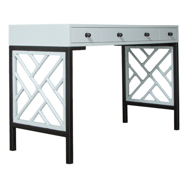 Chippendale Writing Desk - Light Blue For Sale