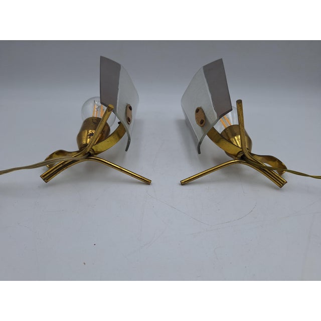 Brass Table Lamps with Etched Glass from Stilnovo, 1950s, Set of 2 For Sale - Image 13 of 18