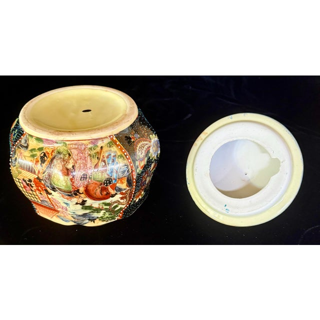 Mid 20th Century Satsuma Moriage Lidded Jar For Sale - Image 12 of 12