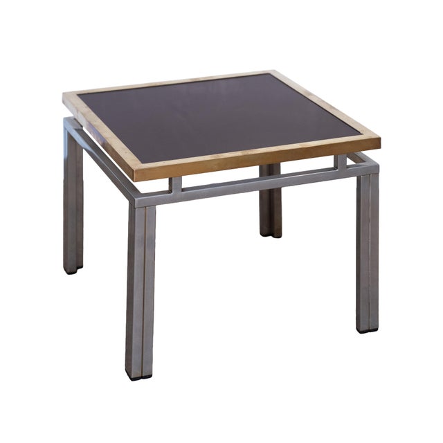 French French Side Tables of Chrome and Brass by Maison Jansen (Two Available) For Sale - Image 3 of 11