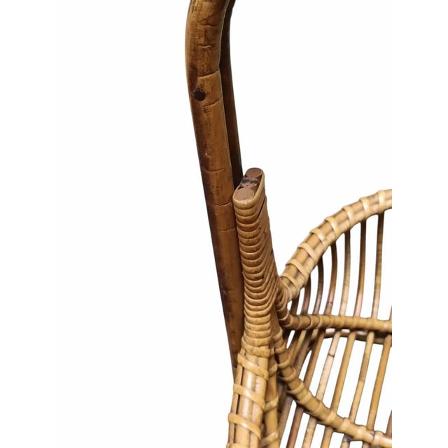 1960s Rattan Basket Magazine Rack, Italy, 1960s For Sale - Image 5 of 9