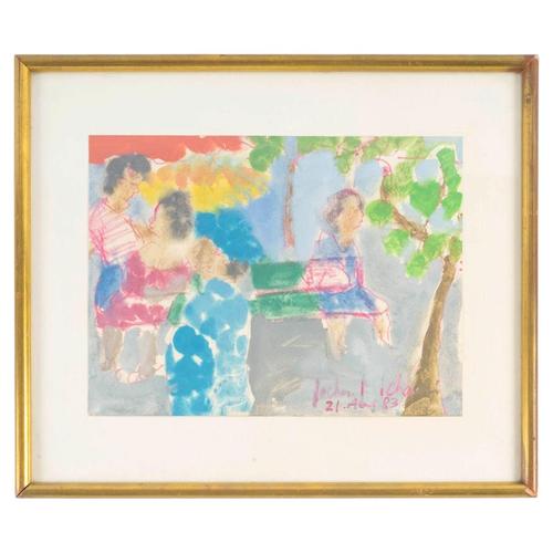 Jochen Michaelis, At the Edgar Quinet Market, Watercolor on Paper For Sale - Image 7 of 7