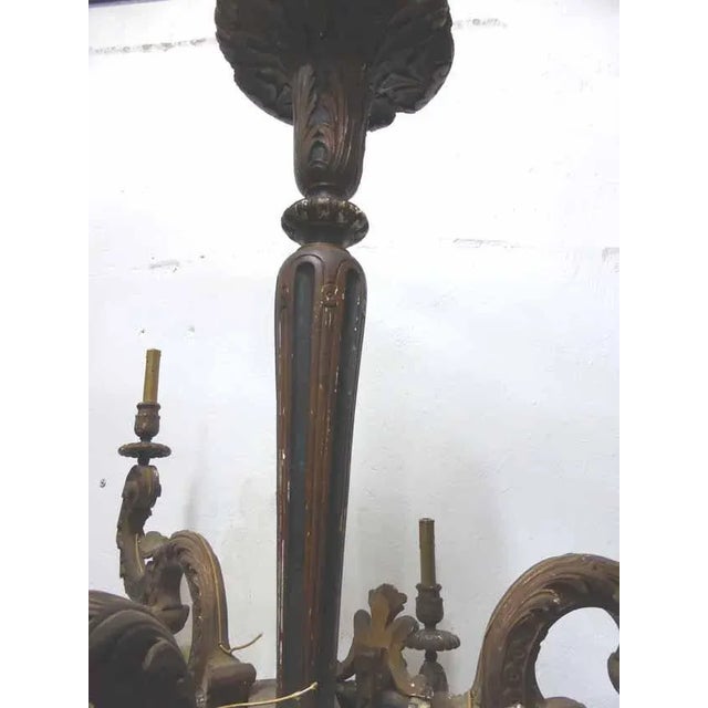 Antique Painted Wooden Chandelier Rockery Style For Sale - Image 12 of 13