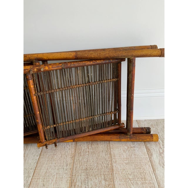 1960s Rustic Cottage-Style Folding Bamboo Etagere For Sale - Image 12 of 13