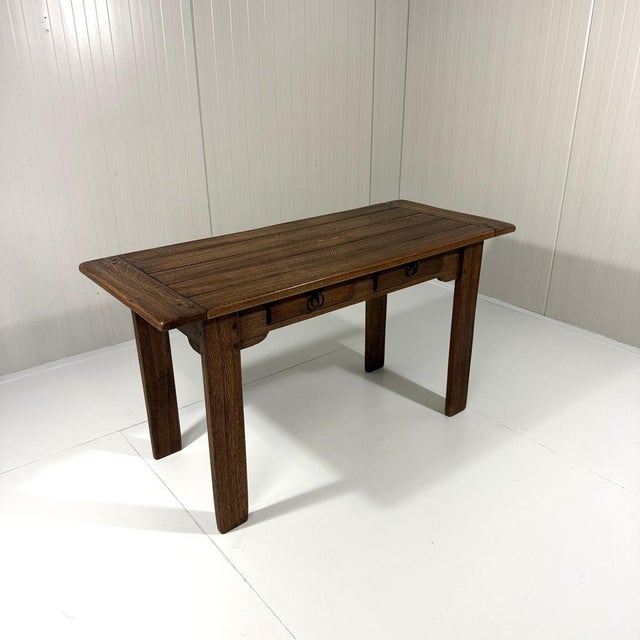 Brown Rustic Oak Console Table, 1960s For Sale - Image 8 of 18