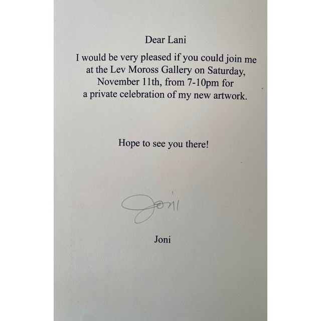 Joni Mitchell, Joni Mitchell Pencil Hand Signed Invitation Iris Digital Photo Print Photograph, c.2006 For Sale - Image 4 of 7