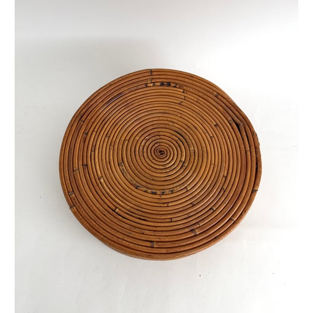 Wood Vintage Crespi Style Pencil Reed Basket For Sale - Image 7 of 7