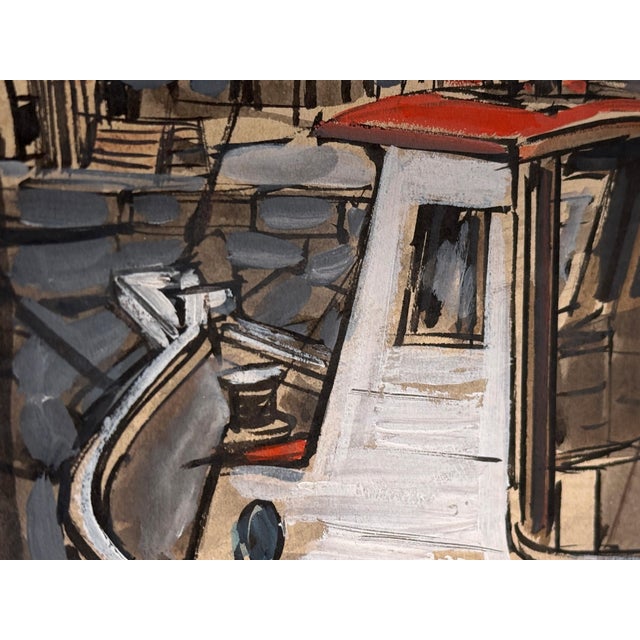 Nautical Vintage 1960's John Day "Wickford Shipyard" Rhode Island Harbor Scene Painting For Sale - Image 3 of 8