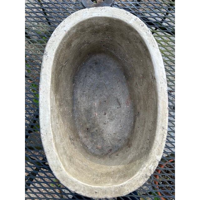 Contemporary Cast Stone Oval Trough Planter Chairish