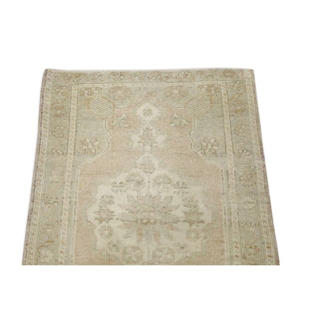 Oriental Hand Knotted Rug Turkish Mini Rug 1'1" x 2'6" For Sale - Image 4 of 5