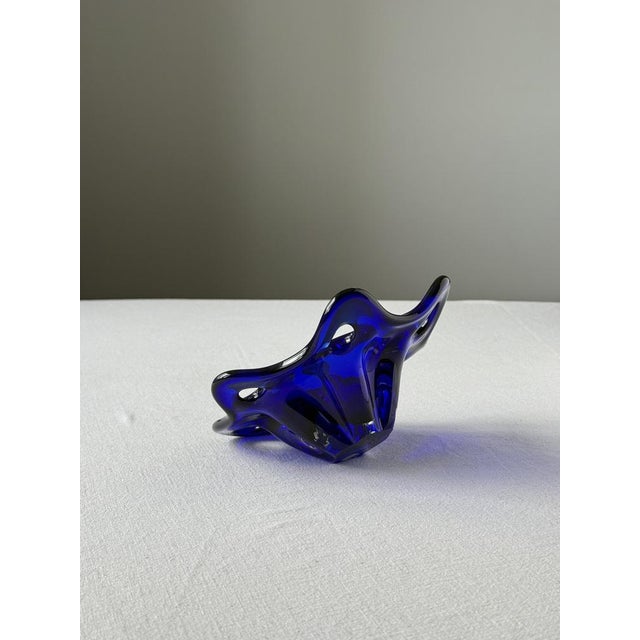 Hand-Blown Cobalt Blue Art Glass Bowls, Czechoslovakia, 1970s, Set of 2 For Sale - Image 9 of 11