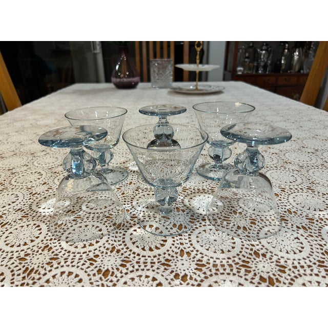 Glass Vintage Swedish Gulli Ingrid Skruf Cocktail Glasses - Set of 6 For Sale - Image 7 of 11