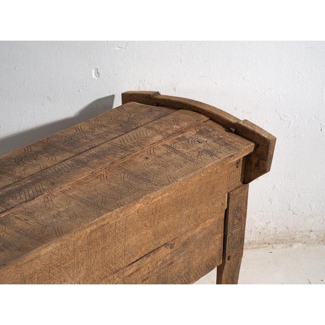 Rustic Antique Primitive Storage Bench in Wood, Central Europe, 1850 For Sale - Image 3 of 13