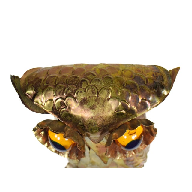 Vintage Sankyo Brutalist Art Owl Musical Box Figurine For Sale - Image 6 of 10