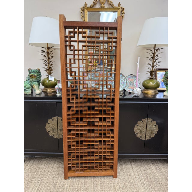 Vintage Japanese Solid Teak 4 Panel Screen, 1960 For Sale In Orlando - Image 6 of 7