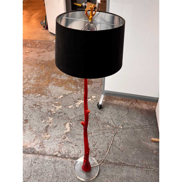 Ombre Red Branch Floor Lamp For Sale - Image 10 of 12