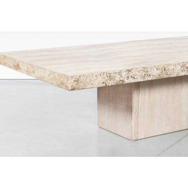 Stone International 1970s Italian Modernist Live Edge Travertine Coffee Table by Stone International For Sale - Image 4 of 11