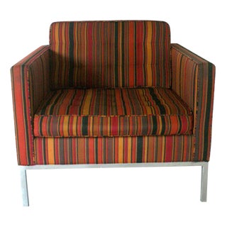 Florence Knoll for Knoll Striped Alexander Girard Fabric Lounge For Sale