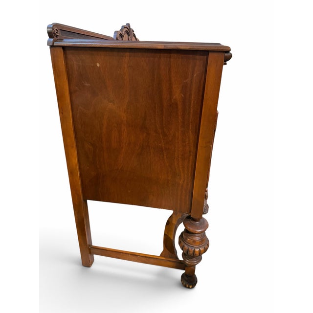 Antique Jacobean Revival Mahogany Sideboard With Chevron Inlay For Sale In West Palm - Image 6 of 11