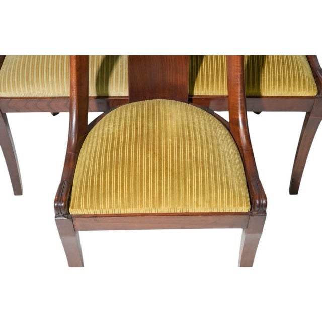 Set of Six French Empire–Style Walnut Dining Chairs, Circa 1920 For Sale - Image 6 of 6