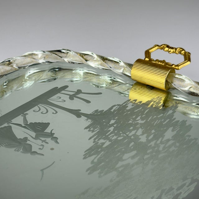 Vintage Venetian Murano Glass Mirror Tray, Italy, 1950s For Sale - Image 12 of 16
