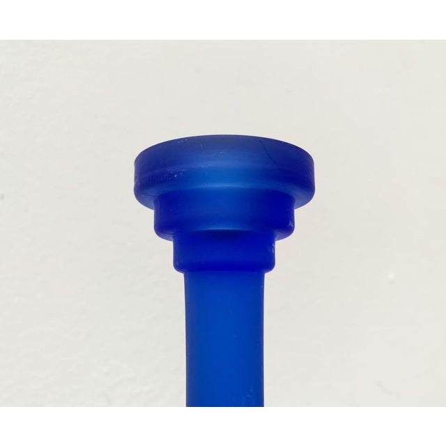 Postmodern Blue Glass Candleholder, 1990s For Sale - Image 12 of 16