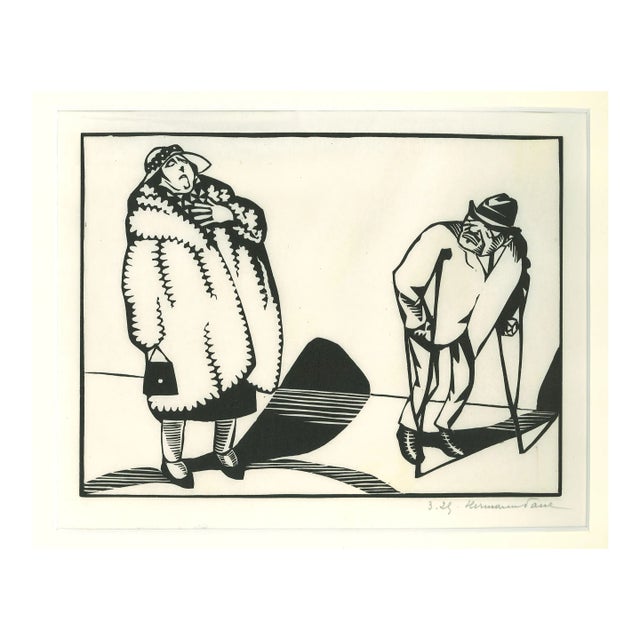 Paul Hermann Wagner, Contrasts, Woodcut, 1929 For Sale