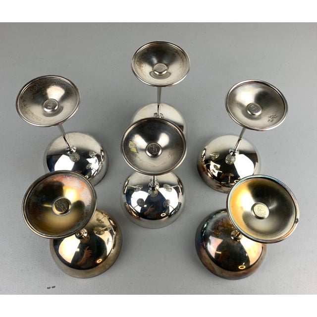 Metal Vintage De Uberti Silver Plated Champagne Coupes - Set of 6 For Sale - Image 7 of 7