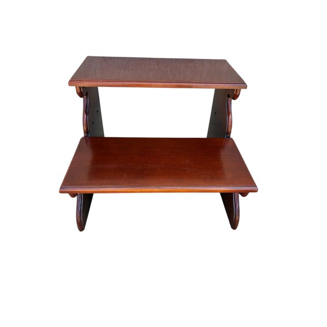 Wood 1990s Thomasville Collectors Cherry Chippendale Bed Steps Bedroom Dresser Chest For Sale - Image 7 of 12