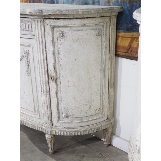 Pair of Large Antique French Louis XVI Style Painted Demi-Lune Buffets, 1900s For Sale In Dallas - Image 6 of 18