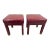 Milo Baughman Style Patent Leather Parsons Stools With Brass Caps For Sale
