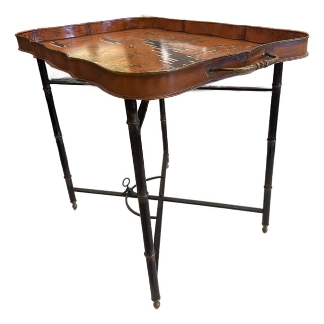 Hand Painted Chinoiserie Tray Table For Sale