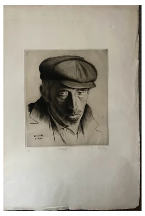 François De Herrain, Portrait of a Horse Seller, Drawing on Paper