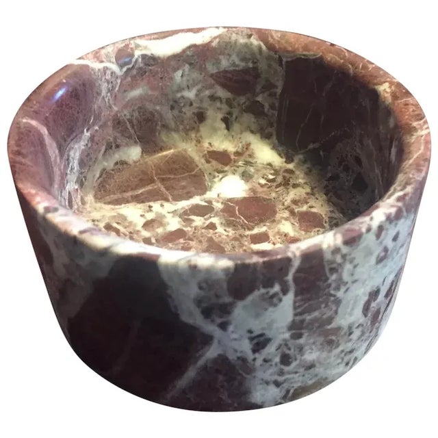 Mid-Century Modern Italian Rouge Marble Wine Bottle Coaster or Bowl For Sale - Image 13 of 13
