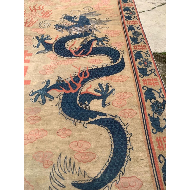 Antique Chinese Dragon and Phoenix Wedding Rug With Double Happiness Symbol 9'2" X 11'8" For Sale - Image 12 of 18