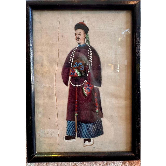 Pair of Royalty Pith Paintings - Black Frames For Sale - Image 4 of 9