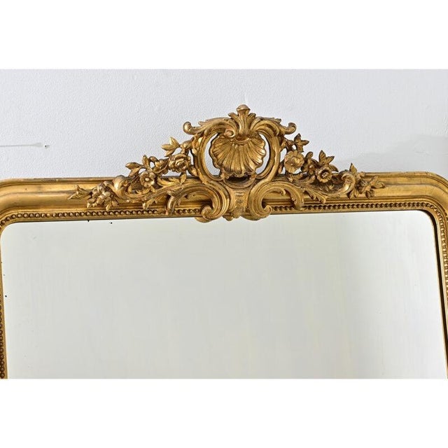 French 19th Century Louis Philippe Gilt Mantel Mirror For Sale - Image 9 of 11