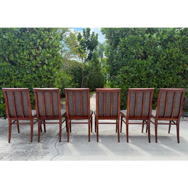 Mid 20th Century Vintage Mid-Century Sculptural Walnut Dining Chairs With Sabre Legs, Set of 6 For Sale - Image 5 of 18