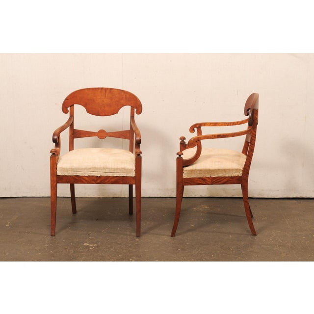 Pair Swedish Empire Armchairs, Early 19th C For Sale - Image 11 of 11