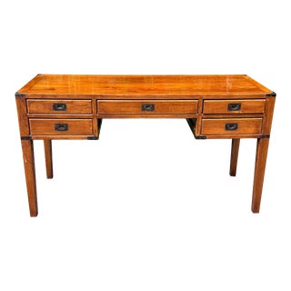 Chinese Campaign Style Elm Wood Desk, Writing Table For Sale