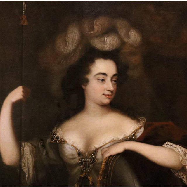 17th Century After Willem Wissing, Portrait of the Duchess of Marlborough as Minerva, 1680, Oil on Canvas For Sale - Image 5 of 14